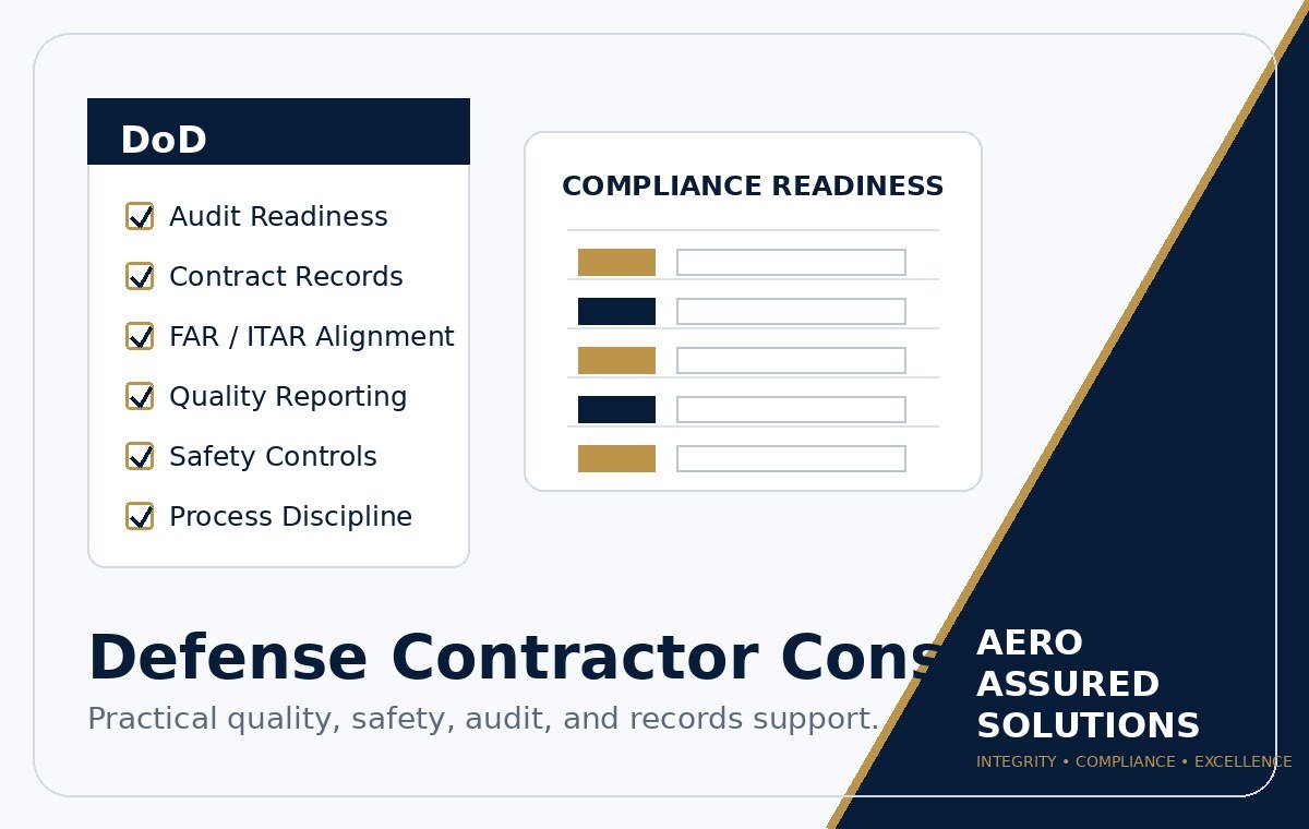 Defense Contractor Quality Consulting service panel
